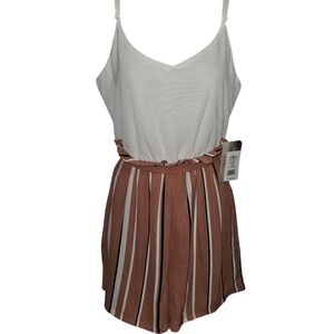 NWT Kohl's Lily Rose Ruffled Waist Tie Adjustable Tank Romper